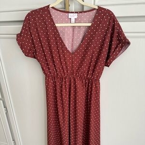 Maroon/ Burgundy Polka Dot Maternity Dress XS